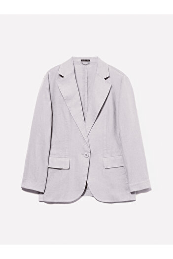 Sisley Jachetă blazer gri pentru femei, 100% in, cu un singur nasture