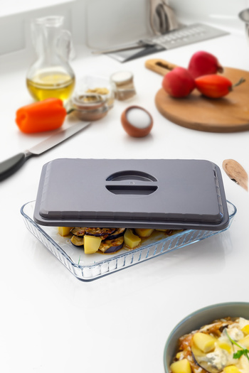 Bambus Home Plastic Rectangular Two Piece Pyrex Lid Set
