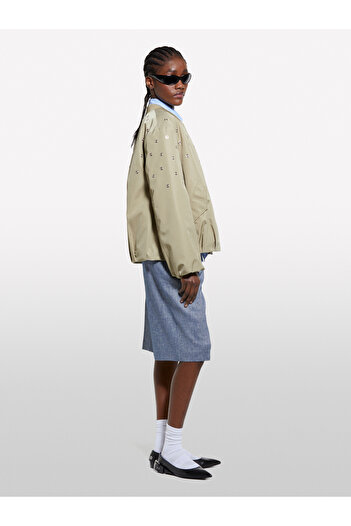 Sisley Women's Indigo Linen Blended Denim Look Shorts