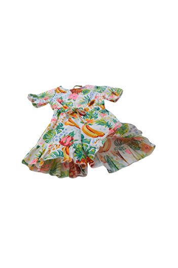 Çikoby Girl's Jumpsuit Shorts Colorful Printed Woven