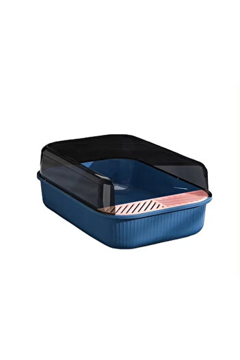 ABYZ Litiera pentru pisici, dimensiuni 50,5x34,5x18,5cm, culoare Albastru