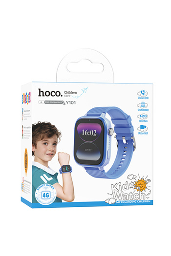 REDz Accessories Ceas inteligent HOCO Y101, pentru copii, 680mAh, ecran de 1,83 inci, card 4G, 1GB RAM + 16GB, silicon, albastru
