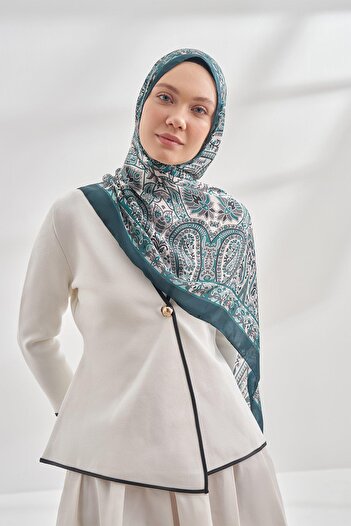 ARMANDA Ethnic Voile Σάλι Πασμίνας - πράσινο - 6035-42