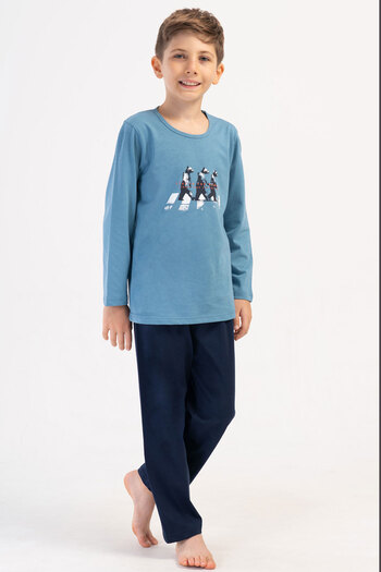 VİENETTA Boy's Long Sleeve Pajama Suit(9/10-15/16), 405310