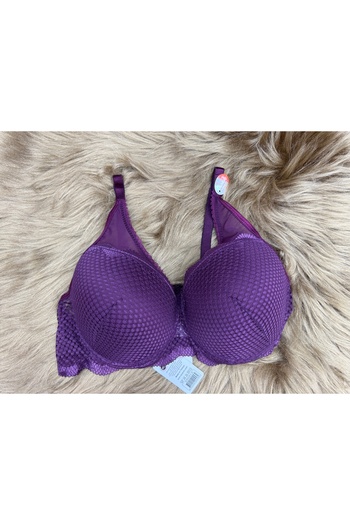 SATTENS C Cup Large Size Hollow Wire Bra C Cup Underwire No Padding Bra