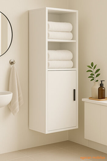 Egecan Mobilya Askıda Banyo Dolabı Havlu Dolabı Çok Amaçlı Dolap Banyo Rafları İskandinav Minimalist Mobilya
