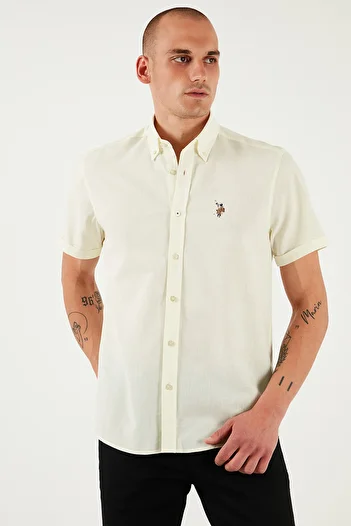 U.S. Polo Assn. ΒΑΣΗ. Πόλο 100% βαμβακερό κανονικό γιακά με κουμπιά πουκάμισο με λογότυπο Ανδρικό πουκάμισο G081GL 0042083854