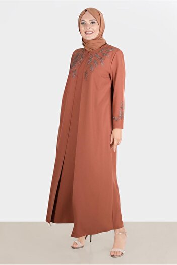 Alvina Crepe Dress - Stone Detailed, Model 20225