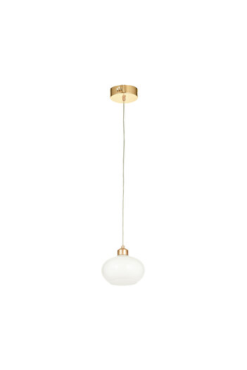 Avizemoda Vanna Tekli Beyaz Camlı Salon Oturma Odası Modern Avize - (Gold Kaplama)