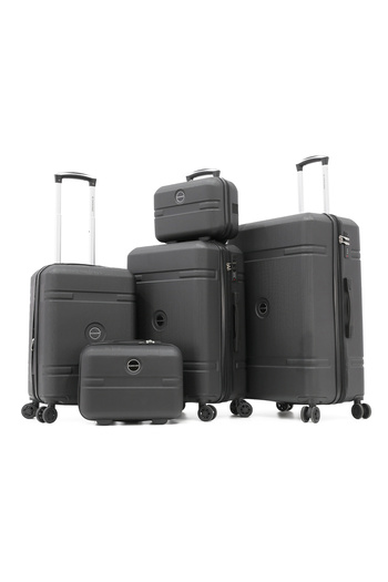 Giordano Abs Trolley Luggage Set, 3Tr+2Bc, with double spinner wheels and TSA lock