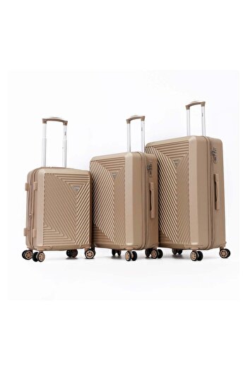 Titan Hardside Luggage Trolley Bag 3 Pieces Set, Champagne (S-20", M-24", L-28")