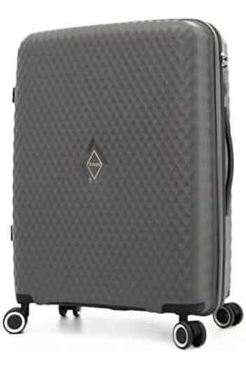 Titan Hard Shell Luggage Set with Dual Spinner Wheels and Digital Lock (Set of 3, Dark Gray)
