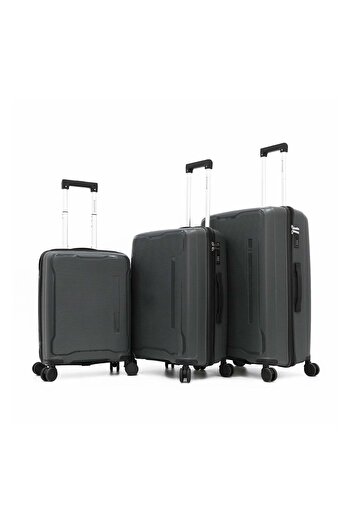 Giordano Hardside Luggage Trolley Bag 3 Pieces set, Grey (S-20, M-24, L-28 Inch)