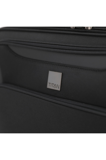Titan softside Double Spinner Wheel Luggage Trolley Bag 17 inch Cabin Size, Black