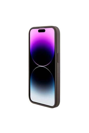 Guess Husă pentru iPhone 15 Pro, Grip Stand 4G Triangle Strass, Guess - Maro
