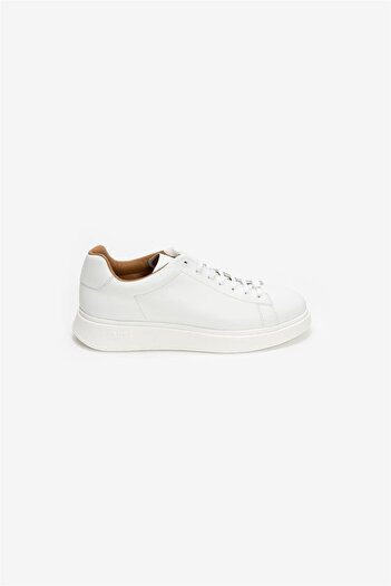 BOSS Erkek Marka Logolu Bağcıklı Kaydırmaz Tabanlı Günlük Beyaz Sneaker 50497887-100