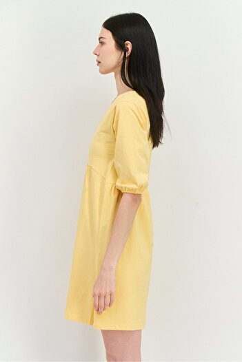 MANGO Woman Women Solid Midi Casual Dress, Peach