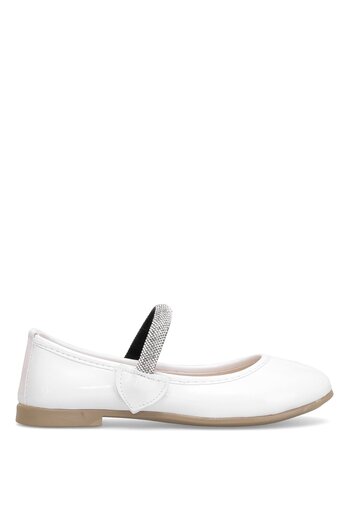 Ayakkabı Fuarı Elit Hy-F-10005-25Y Filet Girls Ballerina Ballerina White