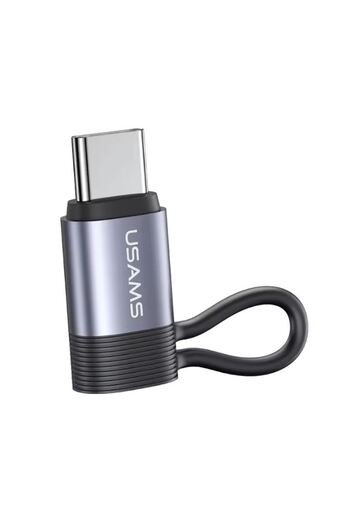 REDz Accessories Adaptor Lightning la Type-C, Model US-SJ677, Putere 30W, Inel anti-pierdere, Gri