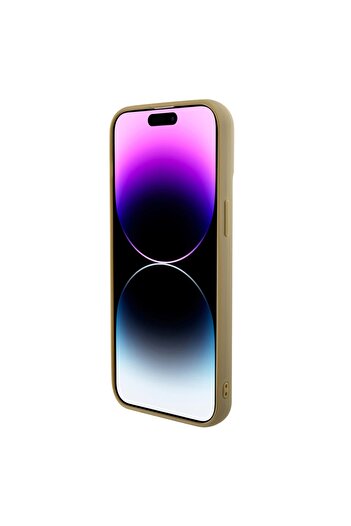 Guess Carcasă pentru iPhone 15, Logo Disco Metal, Guess, Auriu