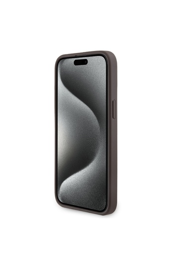 Guess Husă pentru iPhone 15 Pro Max, Colecția 4G din piele MagSafe, - Maro