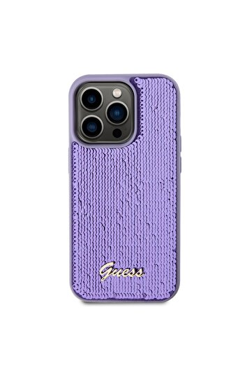 Guess Carcasă pentru iPhone 15 Pro Max, Metal cu Paiete, Guess - Mov