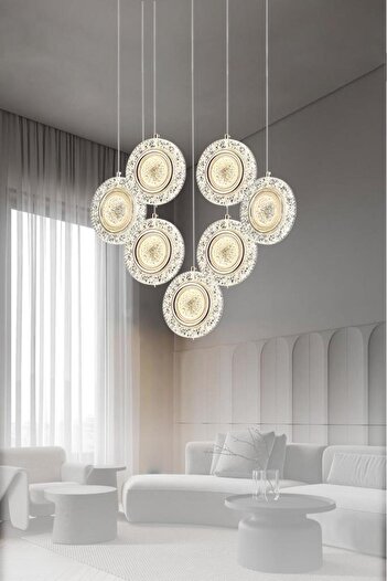 Eray Aydınlatma 3032-6 1 7li Sarkıt 3 Renk Led Avize
