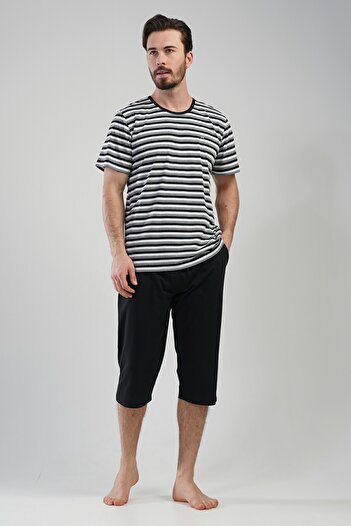 VİENETTA Men's Short Sleeve Capri Pajama Set
,111204