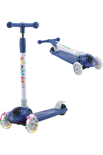 fulina Kick Scooters for Kids,4 Adjustable Height Foldable Scooter,PULLED Wheels,Scooter for Kids,Blue