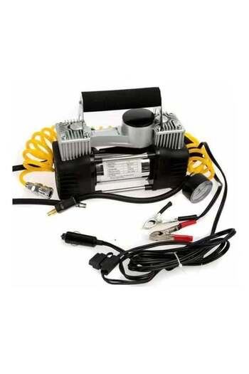 Denx Tire inflator with a 12-volt dual cylinder air compressor.