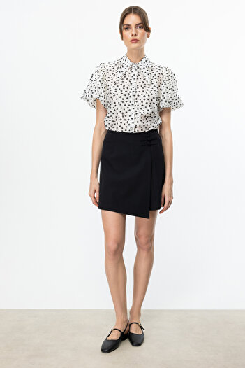Ekol Shorts Skirt with Decorative Knotted Waist