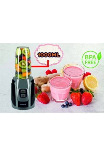 Hausberg Blender HB-7675NG Negru,Putere 1000W, Capacitate 1000ml, motor de cupru