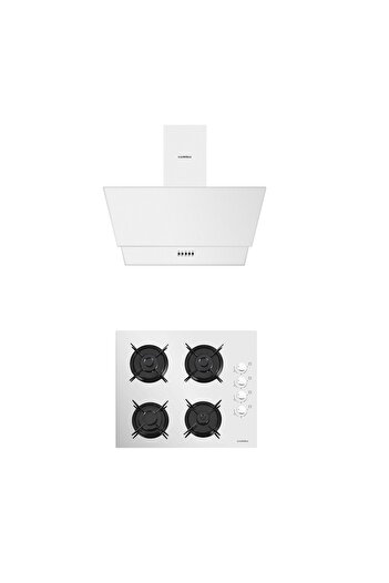 Luxell 2 Lİ BEYAZ CAM SET (DAVLUMBAZ-ANKASTRE OCAK)