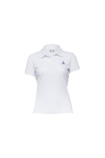 ANEMOSS Aquarium Pattern Women's Polo Neck T-Shirt, White