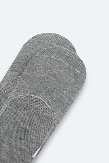Avva Men's Gray Cotton Ballerina Socks B 008557