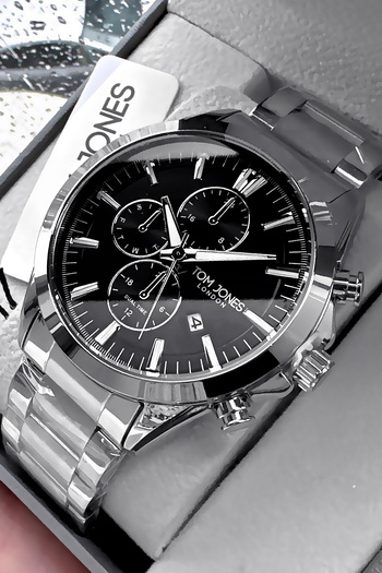 Tom Jones Original Gift Men Wrist Watch Waterproof Silver Color Steel Band Gift Bracelet Gtje2101C2