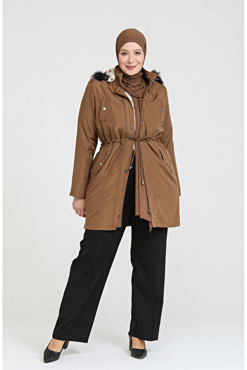 sefamerve Tan Short Coat - Bondit Fabric on the Restraints, Large Size 10455-03