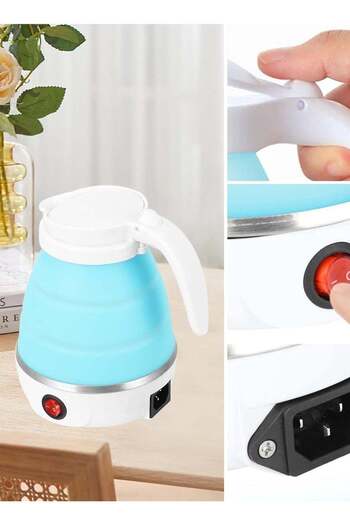 Denx Mini Retractable Foldable Kettle Silicone Electric Kettle Portable Small Outdoor Travel Kettle