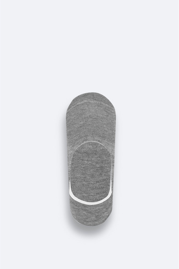 Avva Men's Gray Cotton Ballerina Socks B 008557