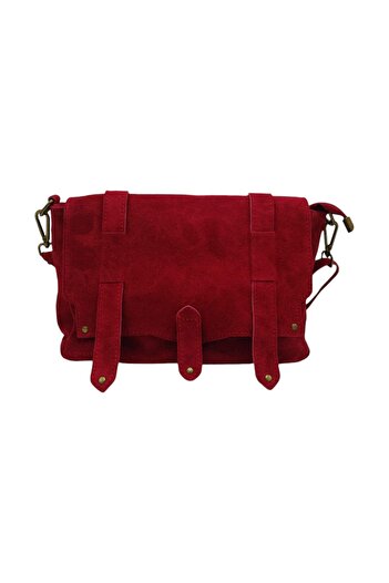 EVoStyle EVoStyle ME25 Bag, Genuine Italian Suede Leather, Red Color, 29 x 19 x 10.50 cm