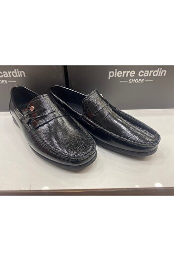 Pierre Cardin чорні чоловічі лофери з зморшкуватою шкірою