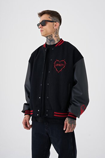 Machinist Чоловічий бомбер Oversize Bomber Ceket Black від Hell Fire Club