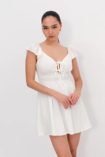 Addax Front Tie Mini Dress E17199