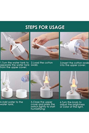 Denx Wireless Ultrasonic Humidifier With Night Light And USB Charging
