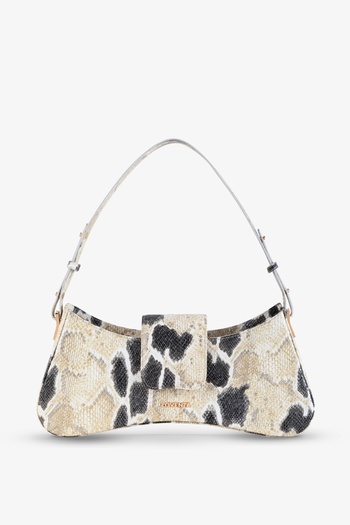 LOVENTA Adjustable Strap Shoulder Bag Greta Snake Pattern