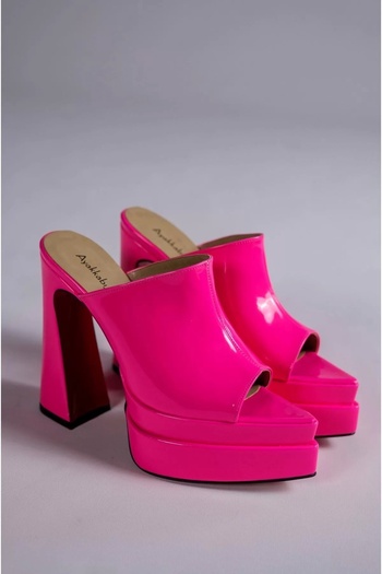 PayBuy Women Elegant Shoes Double Platform Closed Toe High Heeled Slippers Evening Dress Shoes