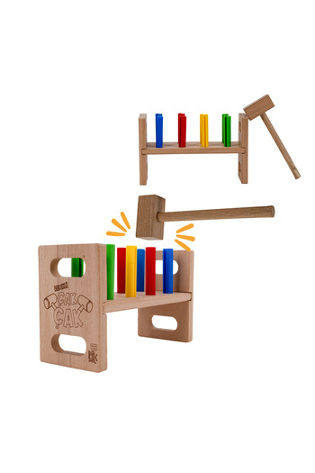 Bee Smart Cigarette Lighter Natural Wooden Baby Game Cigarette Lighter Plug Hammer Game