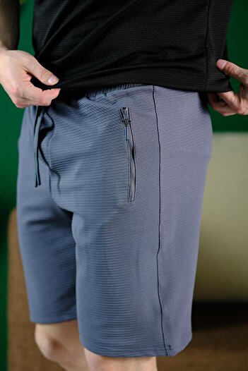 since 1990 man Mansams Woven Slim Fit Lycra Men's Bermuda Shorts with Zipper Detail