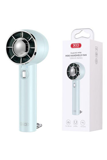 REDz Accessories Portable Fan XO-MF85, Desk Stand, 1200mAh Battery, 3 Speeds, Blue