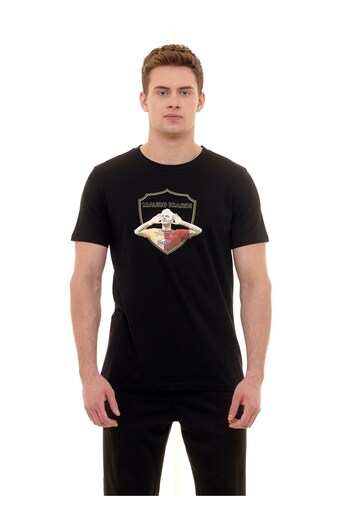 Galatasaray Original Licensed Zero Yaka Black Gs İcardi T-Shirt